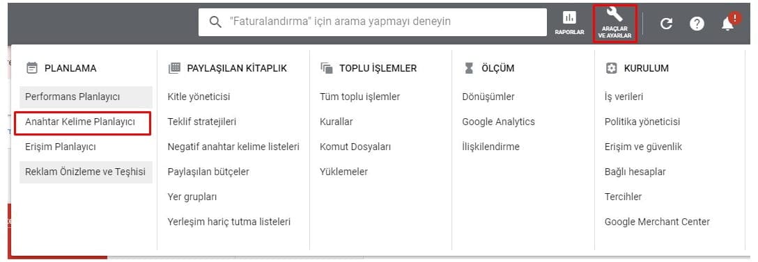 anahtar kelime araştırması