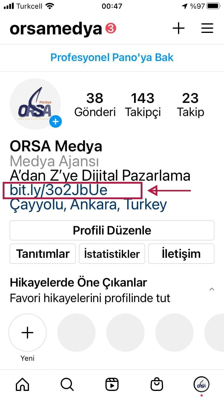 Instagram'da Yapılan En Yaygın 12 Hata | ORSA Medya® Link Bio alanı