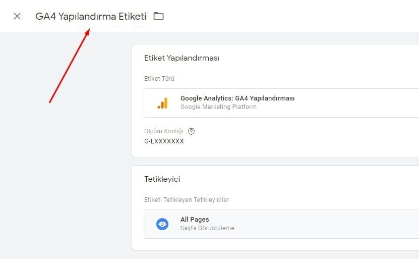 Adsız Etiket Yerine Yeni Ad Vermek