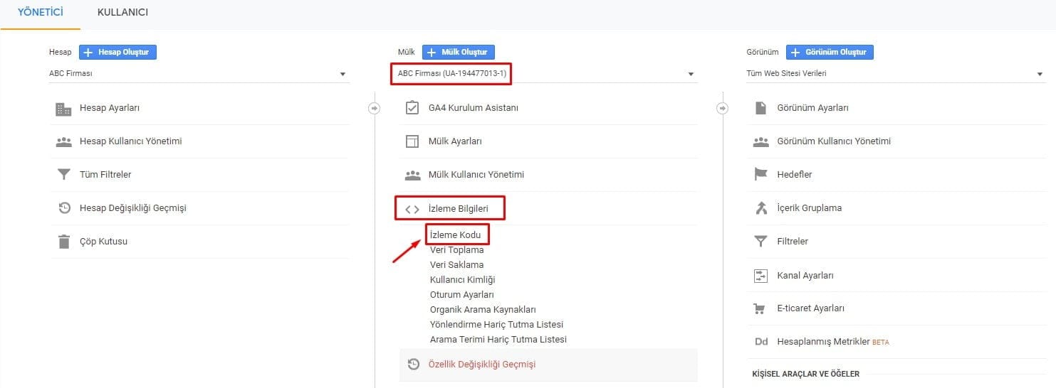 Google Universal İzleme Kodu