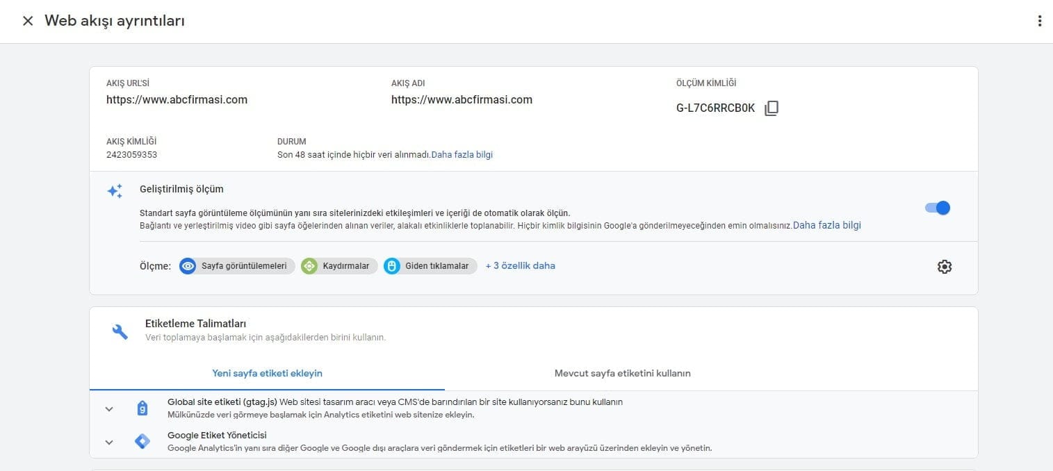 Google Analytics Web Akışı Ayrıntıları