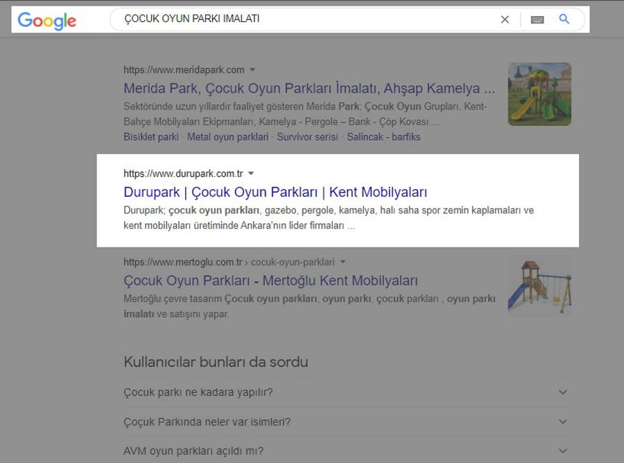 Google'de Rekabetçi Arama Kelime Öbeği Sıralaması