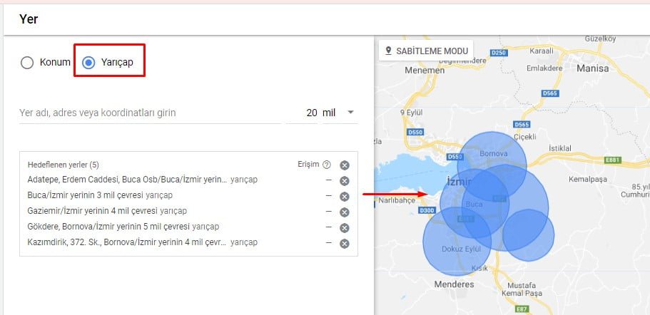 Google Ads Yer Hedefleme